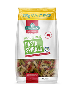Orgran Rice & Vegetable Pasta Spirals 350g