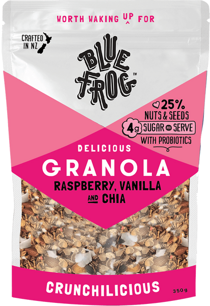 Blue Frog Raspberry, Vanilla & Chia Granola 350gm