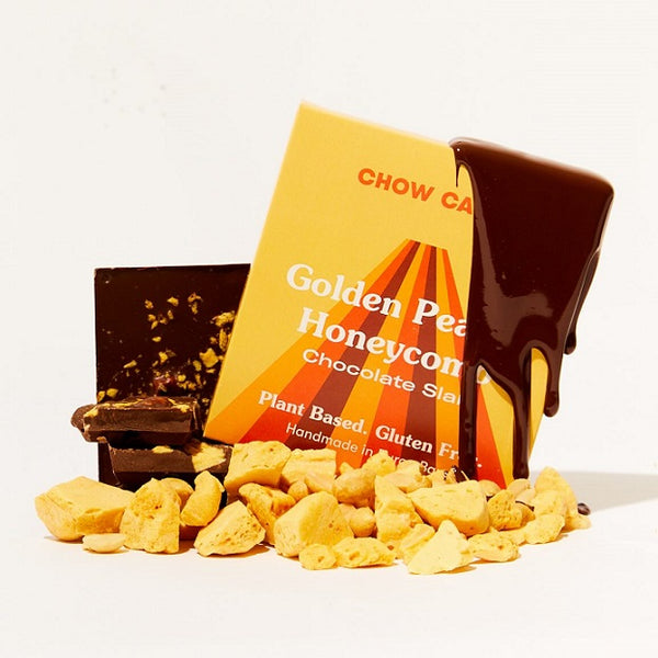 Chow Cacao Organic Fairtrade Chocolate GOLDEN PEANUT HONEYCOMB 80gm