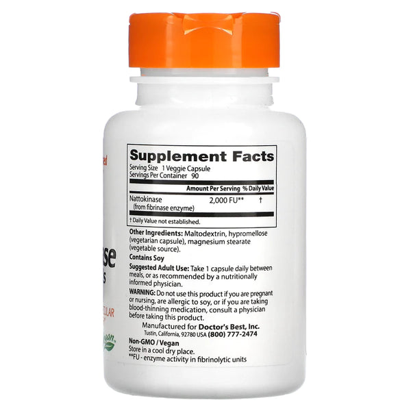 Doctor's Best Nattokinase, 2,000 FUs, 90 Veggie Caps