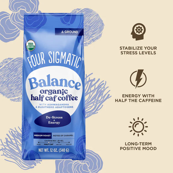 Four Sigmatic Balance Half Caf Ground Coffee 340gm