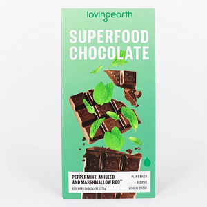 Loving Earth Choc Peppermint & Aniseed Superfood Chocolate 70gm - 10% off
