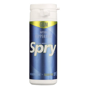 Spry All-Natural Peppermint Chewing Gum – 27 Ct