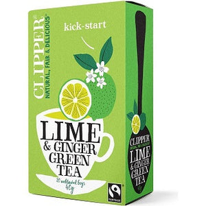 Clipper Organic Fairtrade Green Tea with Lime and Ginger 20tbags