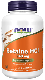 Now Betaine HCl 648 mg 120vcaps