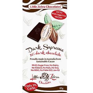 Little Zebra Chocolates 72% Dark Supreme Chocolate 85g