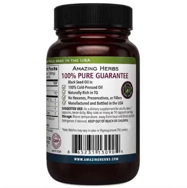 Amazing Herbs PREMIUM Black Seed Oil Softgels 500mg