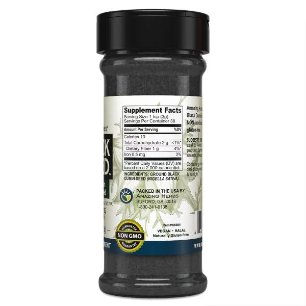 Amazing Herbs Black Seed GROUND SEED  120GM