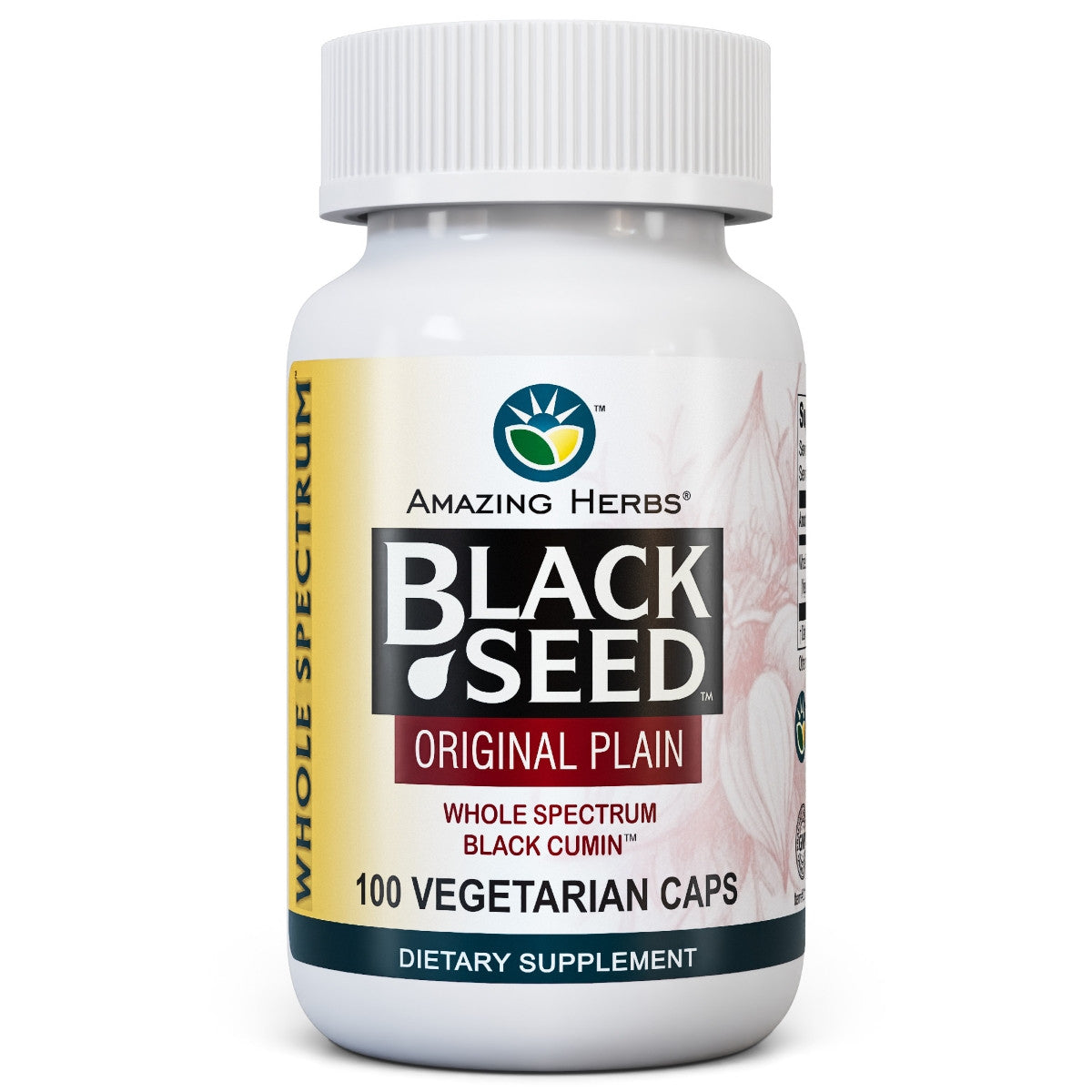 Amazing Herbs Whole Spectrum™ Black Seed Original Plain 100vcaps