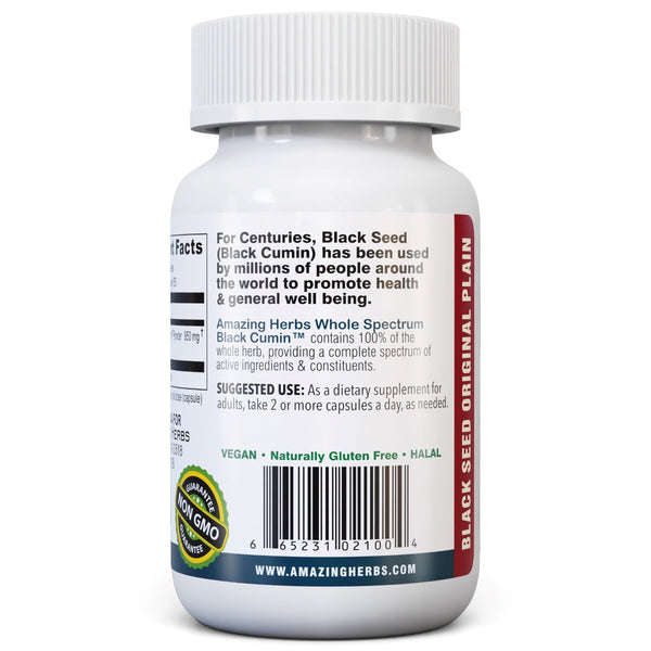 Amazing Herbs Whole Spectrum™ Black Seed Original Plain 100vcaps