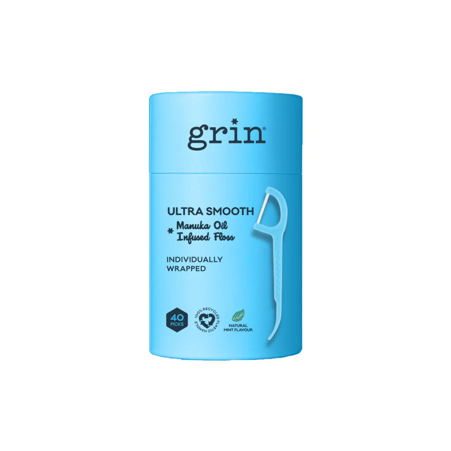 Grin Ultra Smooth 100% Recycled Adults Floss Picks 40pk