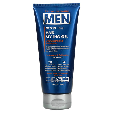 Giovanni MEN Strong Hold Hair Styling Gel - with Ginseng and Eucalyptus