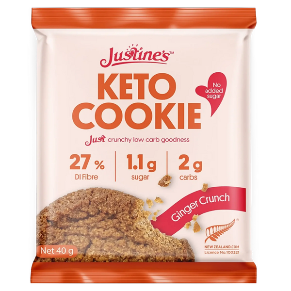 Justine's Keto Crunch Cookie Ginger 40g
