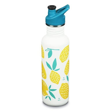 Klean Kanteen Classic Water Bottle w Sport Cap 800ml - Lemons