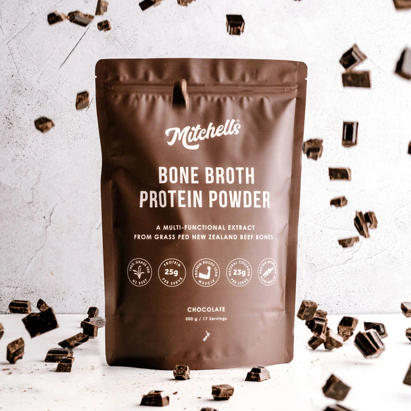 Mitchells Bone Broth Protein Powder - Chocolate 500gm