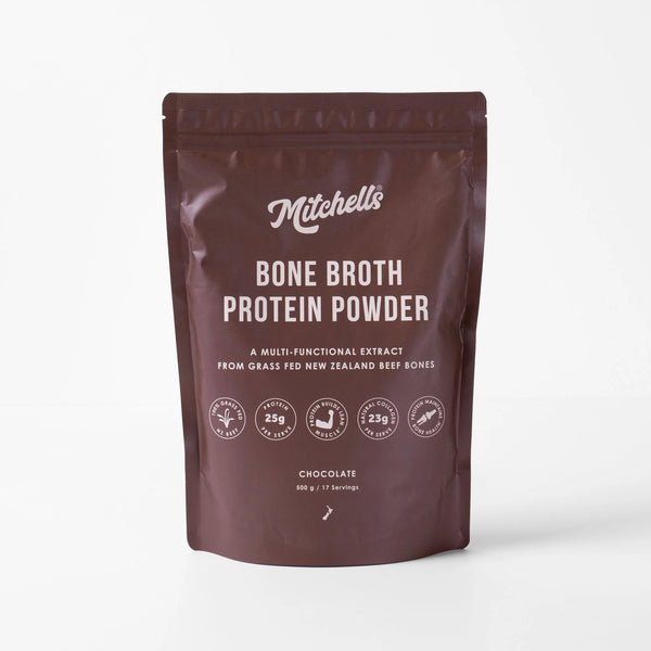 Mitchells Bone Broth Protein Powder - Chocolate 500gm