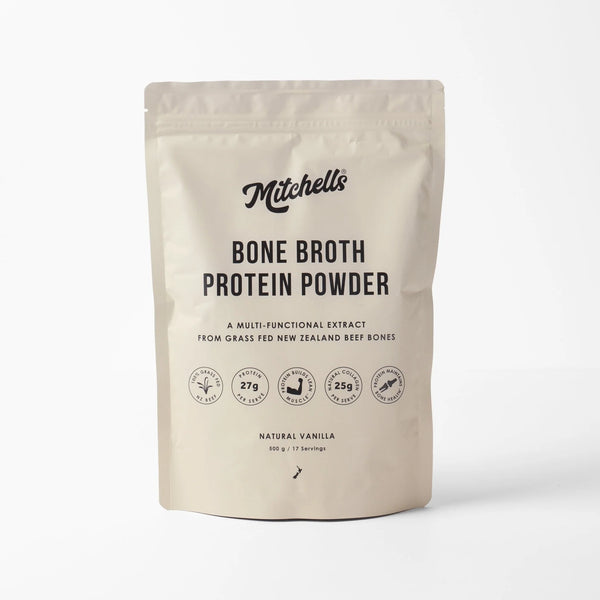 Mitchells Bone Broth Protein Powder - Natural Vanilla 500gm