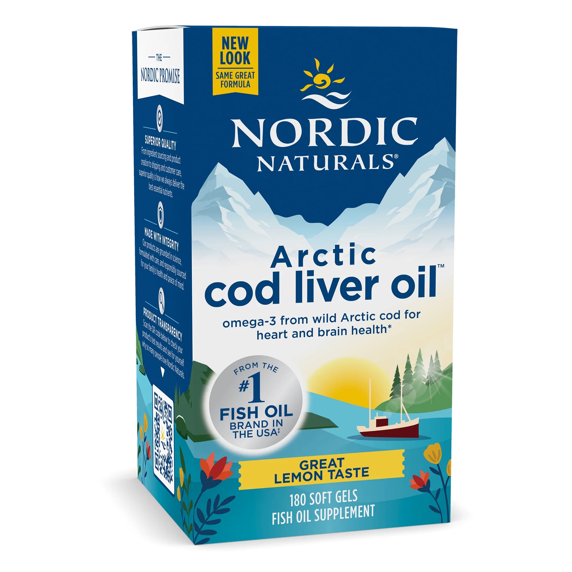 Nordic Naturals Arctic Cod Liver Oil Lemon 180softgels