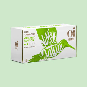 Oi Girl Organic Tampons. 16 mini tampons