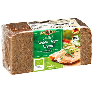 Quickbury Organic Whole Rye Bread 500g