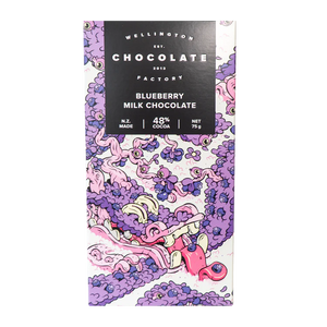 The Wellington Chocolate Factory Blueberry Milk Chocolate Bar 75gm