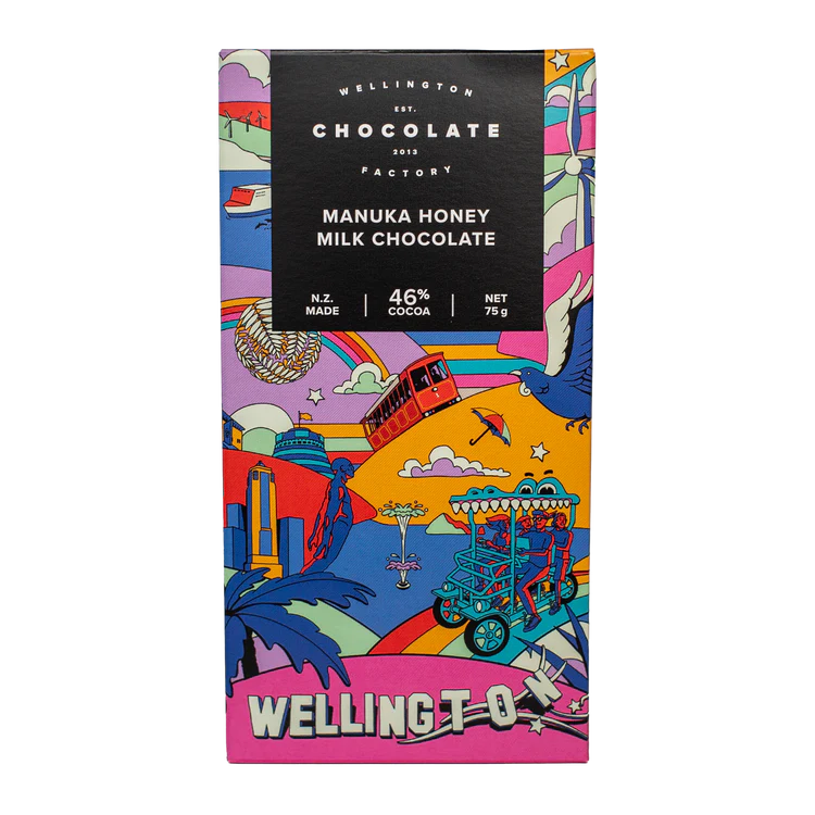 The Wellington Chocolate Factory Manuka Honey Milk Bar 75gm
