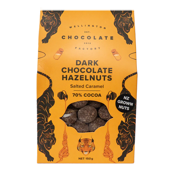 The Wellington Chocolate Factory Salted Caramel Dark Chocolate Hazelnuts