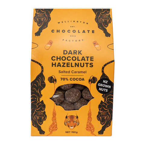 The Wellington Chocolate Factory Salted Caramel Dark Chocolate Hazelnuts