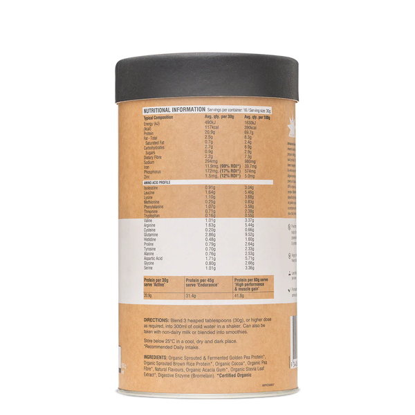Amazonia Raw Protein Isolate Choc Coconut 500gm