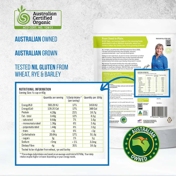 Aussie Organic Oats - 500gm