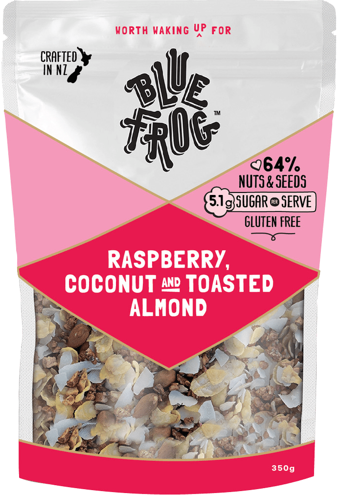 Blue Frog Raspberry, Coconut & Toasted Almond 350gm