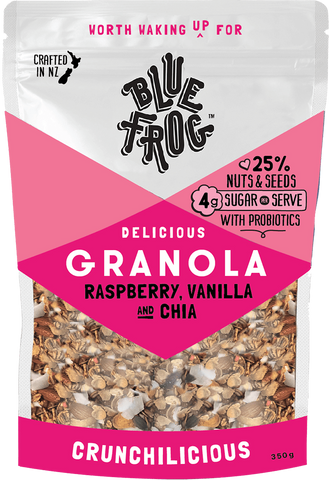 Blue Frog Raspberry, Vanilla & Chia Granola 350gm