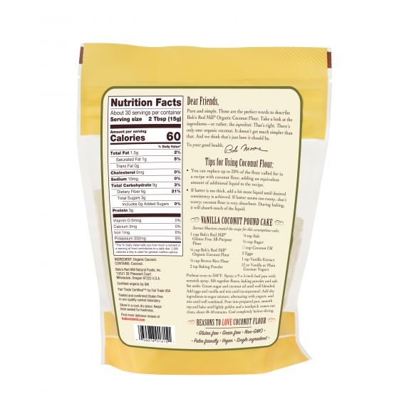 Bob's Red Mill Organic Coconut Flour 453gm