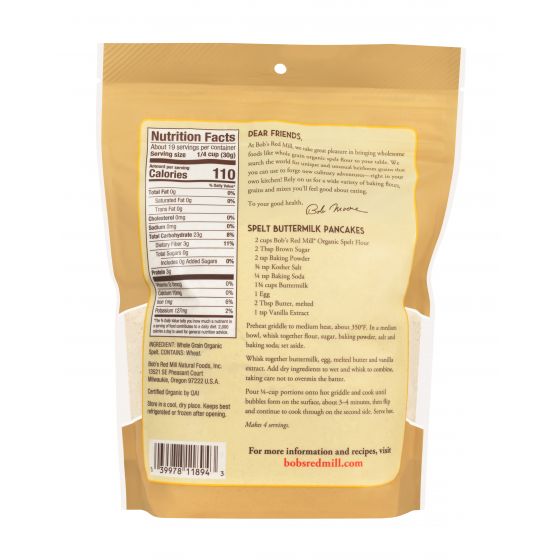 Bob's Red Mill Organic Spelt Flour 567gm