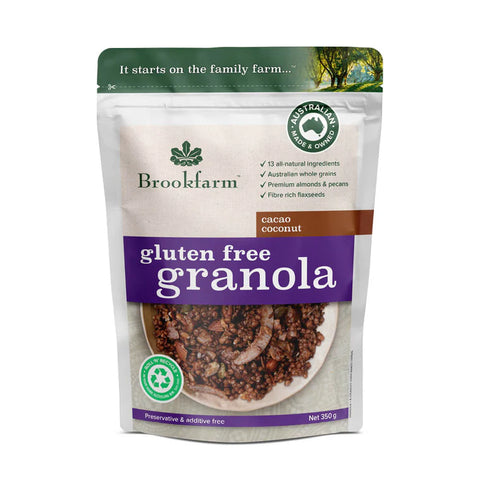 Brookfarm Granola Cacao Coconut Gluten Free 350gm - 10% off