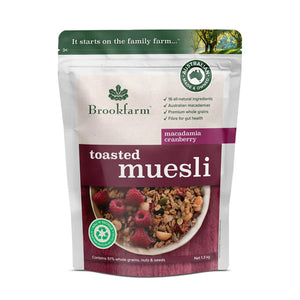 Brookfarm Toasted Muesli Macadamia Cranberry 500gm