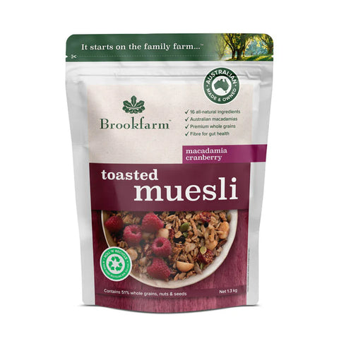 Brookfarm Toasted Muesli Macadamia Cranberry 500gm