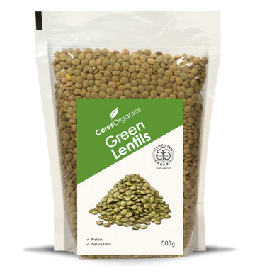 Ceres Organic Lentils, Green - 500g