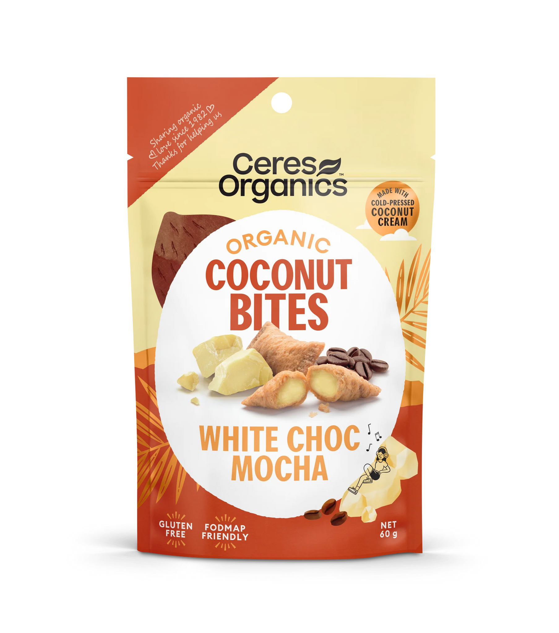 Ceres Organics Organic Coconut Bites, White Choc Mocha 60g - 20% off