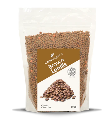 Ceres Organic Lentils, Brown - 500g