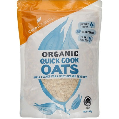 Ceres Organics Rolled Oats, Wholegrain Quick Cooking - 600g