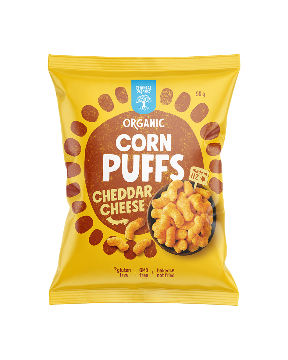 Chantal Organics Corn Puffs Cheddar Cheese 90gm