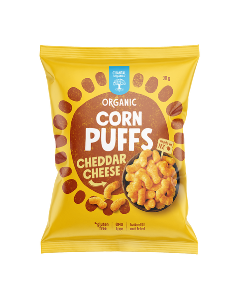 Chantal Organics Corn Puffs Cheddar Cheese 90gm