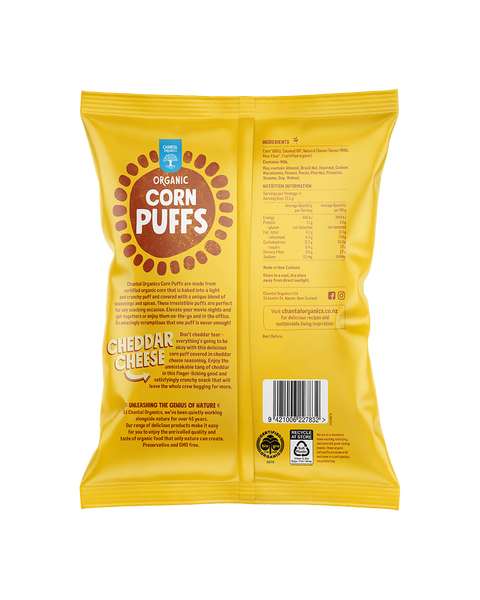 Chantal Organics Corn Puffs Cheddar Cheese 90gm