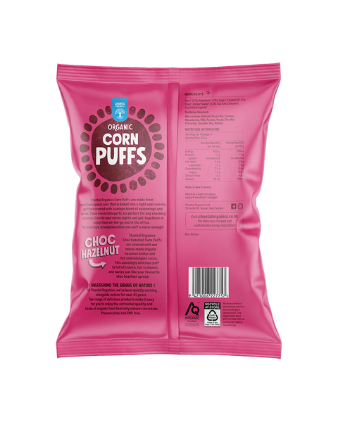 Chantal Organics Corn Puffs Choc Hazelnut 90gm