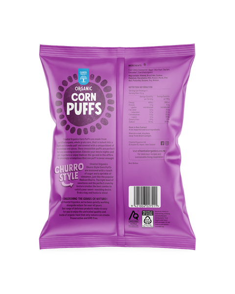 Chantal Organics Corn Puffs Churro Style