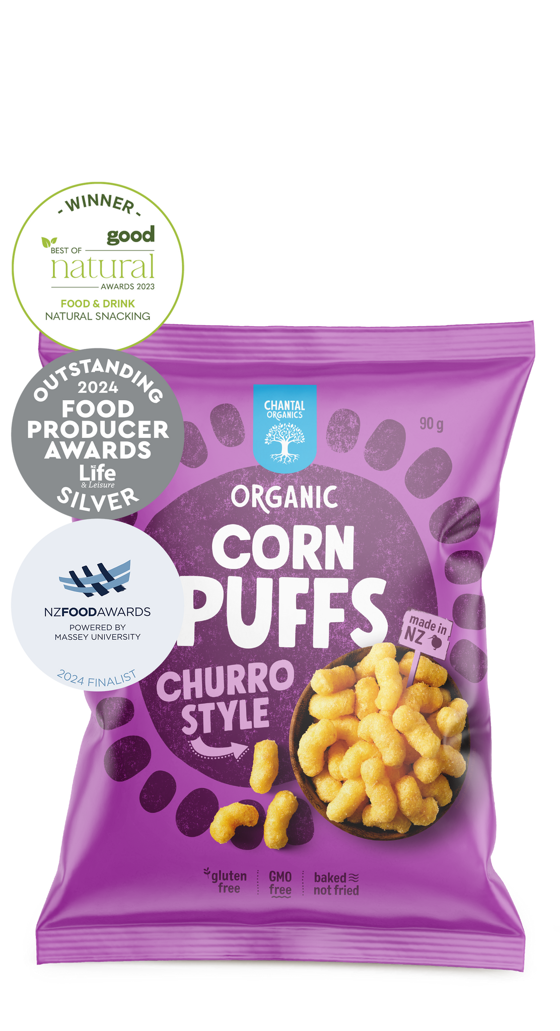 Chantal Organics Corn Puffs Churro Style