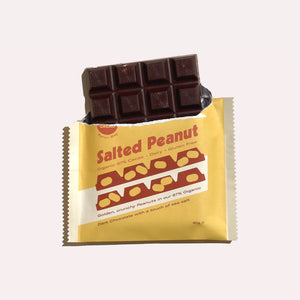 Chow Cacao Organic Fairtrade Chocolate DARK SALTED PEANUT 60gm