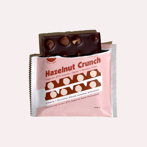 Chow Cacao Organic Fairtrade Chocolate Hazelnut Crunch 60gm