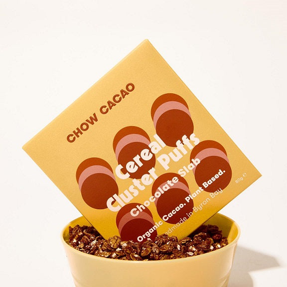 Chow Cacao Organic Fairtrade Chocolate CEREAL CLUSTER PUFF 80gm